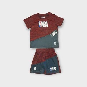 NBA Red Gray Top & Bottom Matching Set